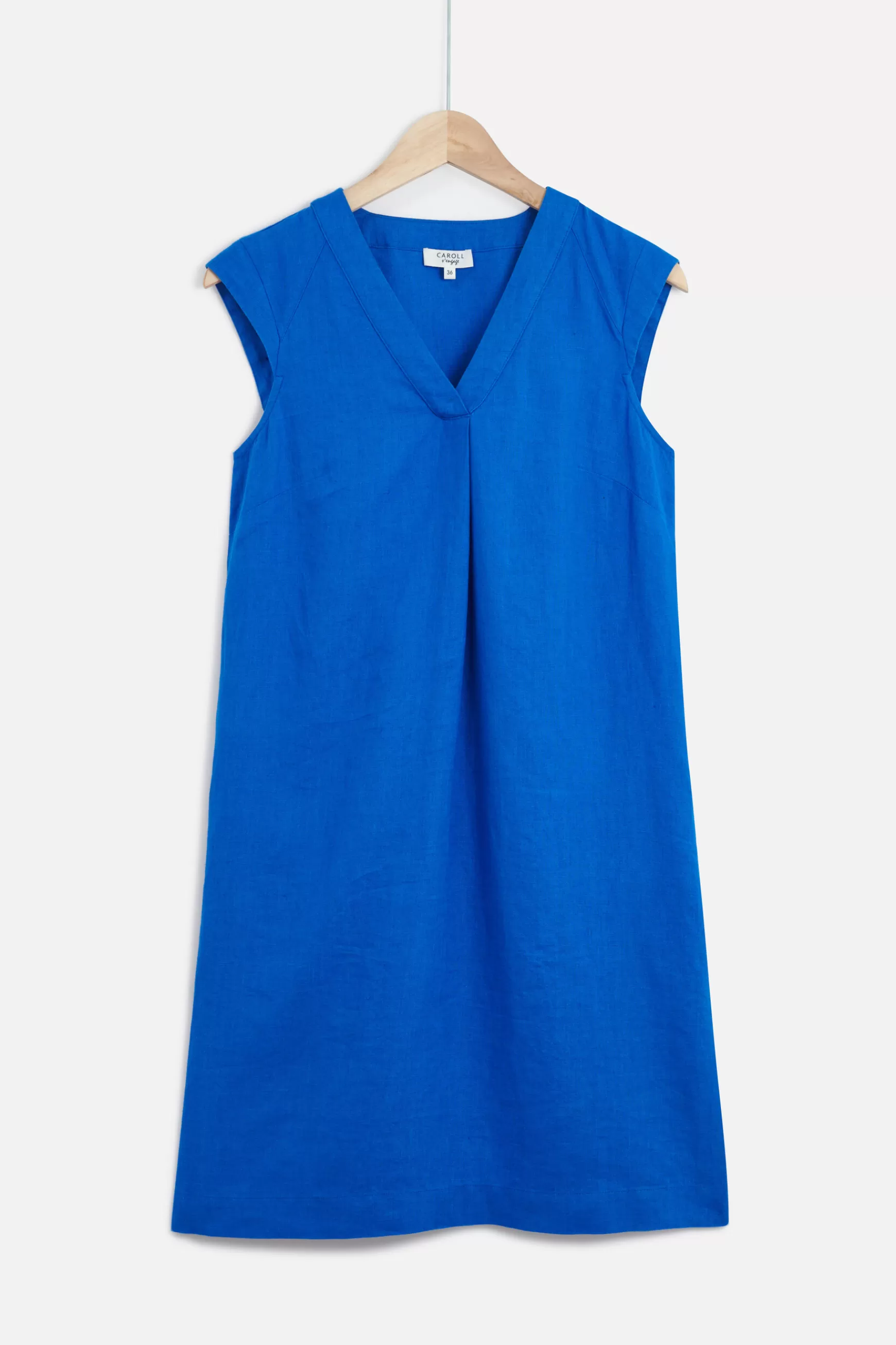 Sale Robe Pamela 100% Lin Bleu Electrique Femme Robes